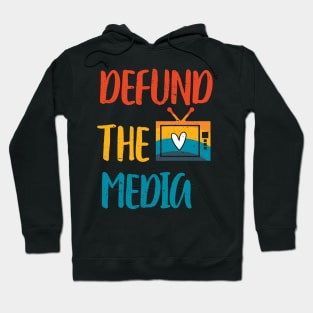 Distressed Retro Vintage Defund The Media Hoodie